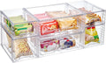 Vtopmart 6 Pack Clear Stackable Storage Drawers,Easy to Assemble Pantry Organizers and Storage with handles,Plastic Drawers for Kitchen Pantry,Cabinet,Under Sink Organization