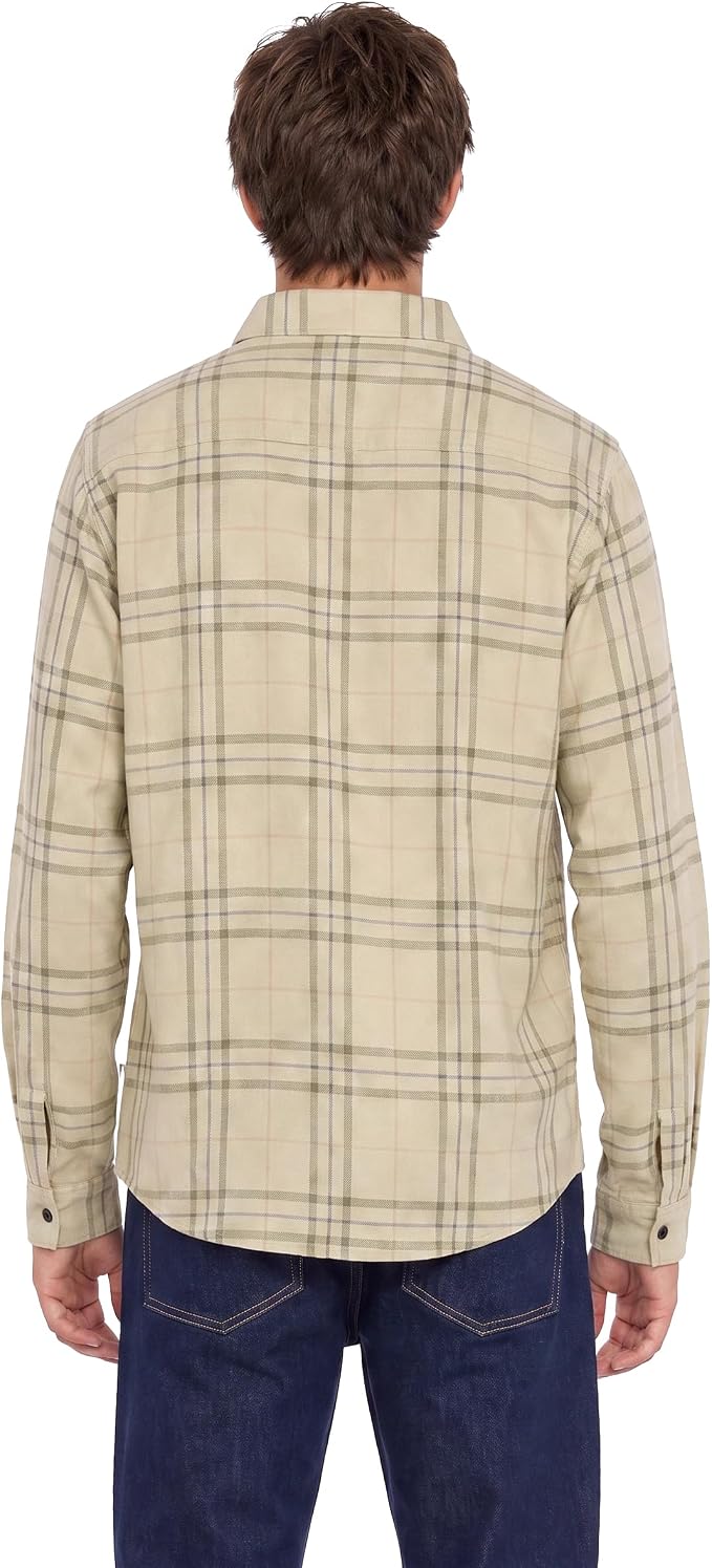 Volcom Men's Long Sleeve Flannel Shirt – Ultra-Soft Brushed Cotton Plaid Button Down