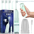 Electric Toothbrush with Water flosser, 2 in 1 Teeth Cleaning Kit, Toothbrush and Water flosser Combo, Travel Toothbrush with Water Bottle(Green)