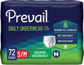 Prevail Incontinence Protective Underwear, Maximum Absorbency, Small/Medium, 72 Count