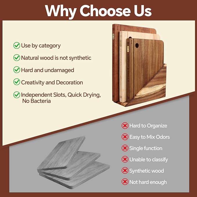 Wood Book Cutting Board Set with Stand, Wooden Cutting Boards for Kitchen,Knife Friendly Decorative Board that Look Like Books, Easy to Store & Clean,Unique Gift for Book Lovers & Home Cooks