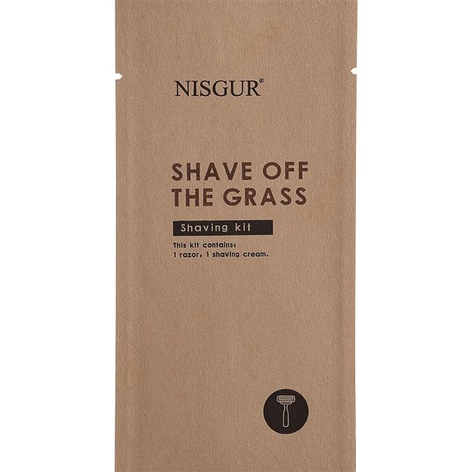 Men's Disposable Shaving Cream and Razor Kit Kraft Paper Individually Wrapped 100 PCS Hotel Shaving Kit Hotel Supplies and Toiletries Bulk