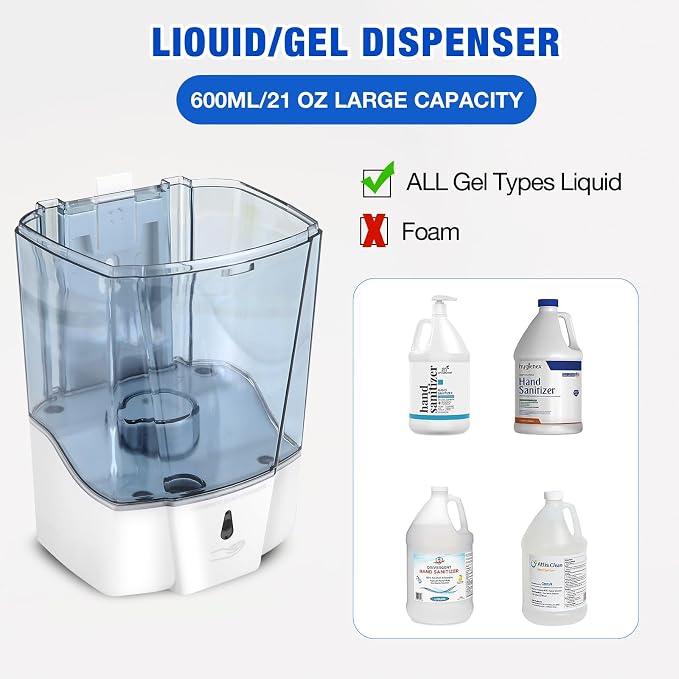 4 Pack Automatic Soap Dispenser Touchless,600 ml / 20 oz Commercial Hand Soap Dispenser,Wall Mount Hand sanitizer Dispenser for Bathroom Offices Home Kitchen Hotel,White