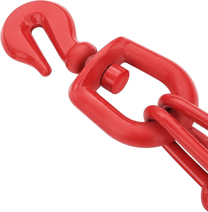 Skidding Tongs – 17-inch Log Grabber with Swivel Hook to Connect with Chain – Logging Tools for Forestry, Timber, and Firewood by Earth Worth (Red)