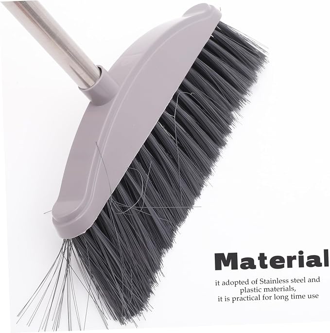 1Set Durable Broom and Dustpan Supple Home Cleaning Tools Lightweight Design for Ergonomic Long Handle for Effortless Use Style for Versatile Cleaning