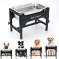 1.25 Gallon Elevated Dog Water Bowl, 4-Height Raised Stand | Stainless Steel Raised Bowl, 4 Heights 9.65-15.16 in, Non-Slip Feet, Small and Medium Dogs, Indoor Outdoor Use, Easy to Clean