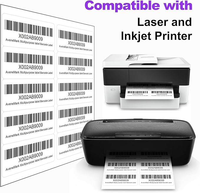 5000 Labels (500 Sheets) - 2" x 4" Shipping Address Labels - 10-Up Mailing Stickers for Laser/Inkjet Printers - 8.5" x 11" White Printer Labels - Multipurpose Address Papers
