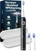SAKYPRORAL AI Sonic Electric Toothbrush for Adults with Brushing Score & Smart Timer Display, 6-Zone Tracking, Rechargeable Whitening Brush with Soft Heads (Midnight Black)