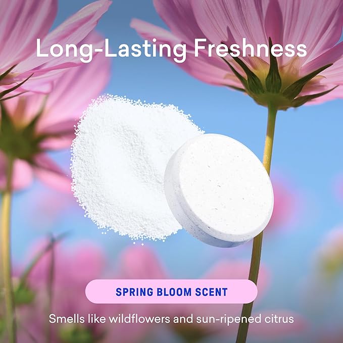 BLUELAND Laundry Essentials Kit, Spring Bloom - Plastic-Free Laundry Detergent Tablets, Oxi Booster, and Reuseable Natural Wool Dryer Balls