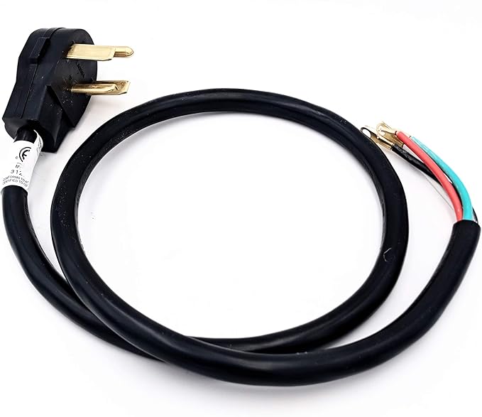 Supplying Demand 5 Foot Clothes Dryer Electrical Power Cord 4 Prong Wire 30 Amp 250 Volt