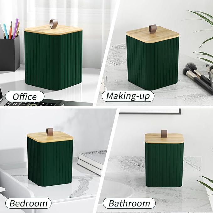 Bathroom Accessory Set - Green Bathroom Set, 12PC Bathroom Accessories Set, Green Bathroom Accessories Set, Mini Trash Can, Toilet Brush, Trash Can & Soap Dispenser