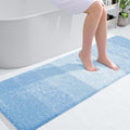OLANLY Bathroom Runner Rugs Mat 59x20, Extra Soft Absorbent Microfiber Bath Rugs, Rubber Backing, Quick Dry, Washable Long Bath Mats for Bathroom, Tub and Shower, Home Decor Accessories, Sky Blue