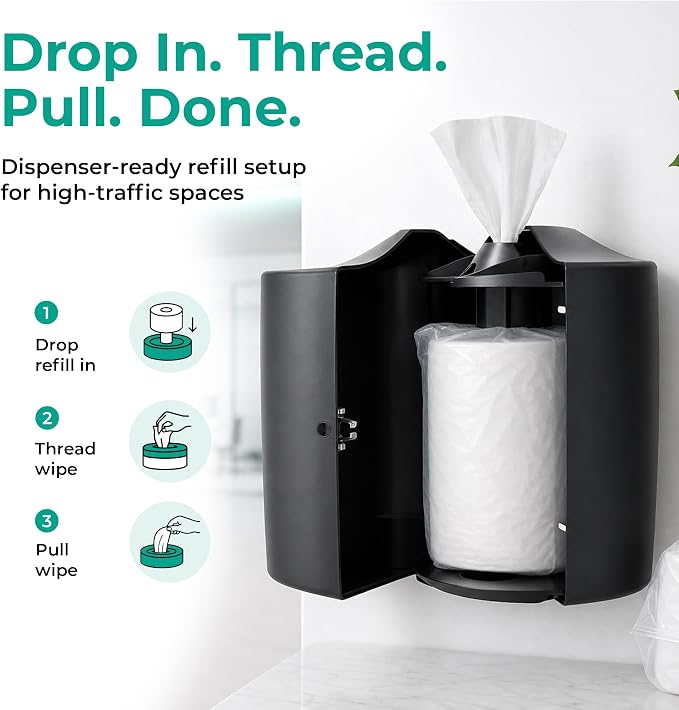 Monk Disinfecting Wipes (4 Refills of 800 Count) for Commercial Facilities | Heavy Duty Cleaning Wipes - 3in1 Disinfectant, Deodorizer & Sanitizer Cleaning Supplies – All Purpose Cleaner for Home & Gym