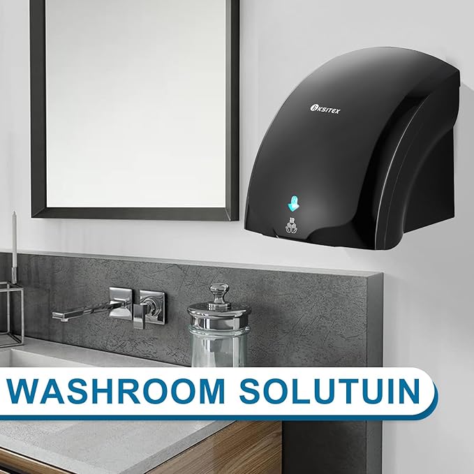 Commercial Hand Dryer Wall Mounted 2PCS, 1600 W Electric Hand Dryer for Bathroom, Automatic High Speed Warm Wind Hand Blower, 110V Plug in, 10s-15s Second Dry, for Industry Business Restrooms
