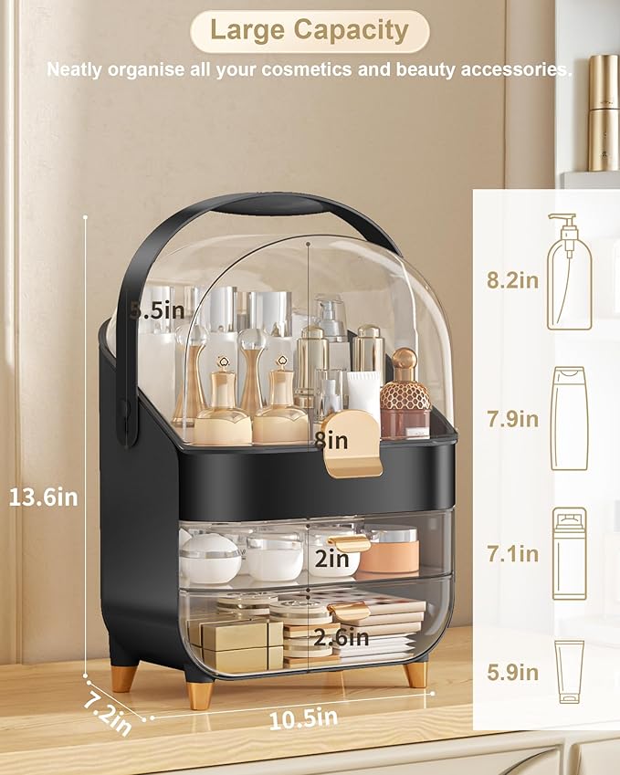 Anylady Makeup Organizer Countertop, Skincare Holder Bathroom Counter Organizer, Storage Box Cosmetic Display Cases, Teen Girl Gifts Make up Organizers for Vanity, Dresser