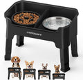 URPOWER Mess Proof Elevated Dog Bowls for Small Dogs with Slow Feeder | No Spill Water Bowl, Slow Feeder Dog Bowls, Non-Slip Food and Water Bowl Set for Small, Medium & Large Dogs