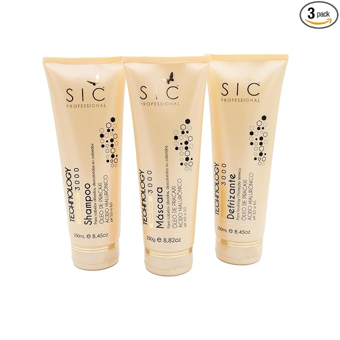 SIC Technology 3000 Home Care Kit – Shampoo, Mask & Defrizzer with Pracaxi Oil & Hyaluronic Acid – Hydrates, Nourishes, Repairs Damage, Reduces Frizz & Prolongs Straightening Effects Hair Care System