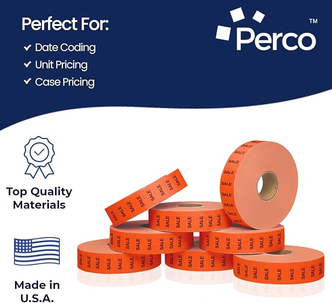Pricing Labels for Monarch 1131 Sale Fluorescent Red - 160,000 Labels w/ 64 Rolls Value Pack, 8 Sleeves - Made in USA