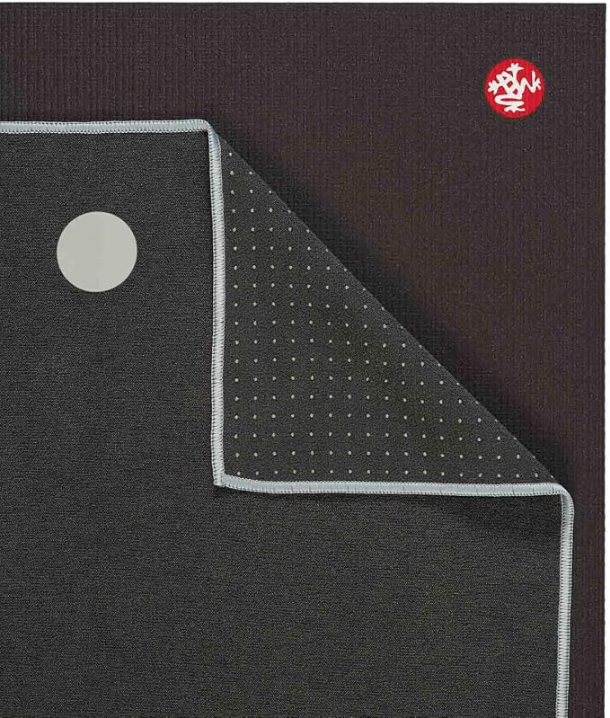 Manduka Yogitoes Hot Yoga Mat Towel - 71" | Moisture Activated Grip | Patented Silicone Nubs | Highly Absorbent, Durable & Easy Care | Made from Recycled Materials | 71 x 24 Inches | Grey