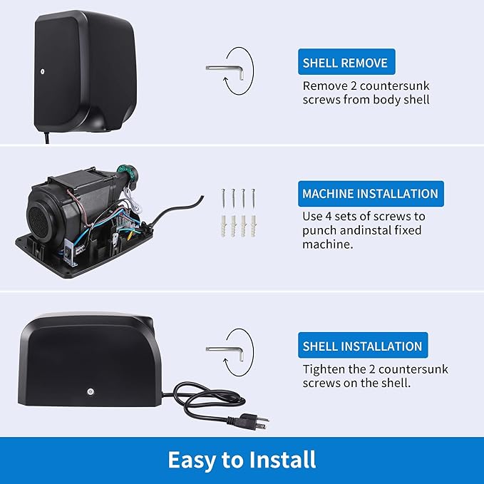 Goetland 304 Stainless Steel Hand Dryer Commercial Compact 1350w 70dB Heavy Duty Dull Polished for Bathroom Home Business Apartment