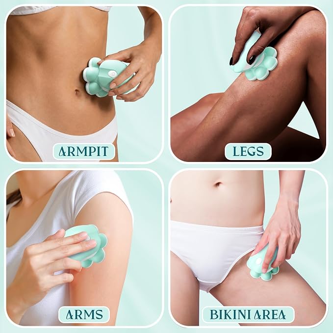 Electric Shaver for Women Legs, Full-Body Grooming Razor, Green | 7D 360° Painless & Smooth Leg Shaver Heads, 5 Min Wide-Area Fast Body Grooming, Waterproof Wet & Dry Use, Light & Travel Cap