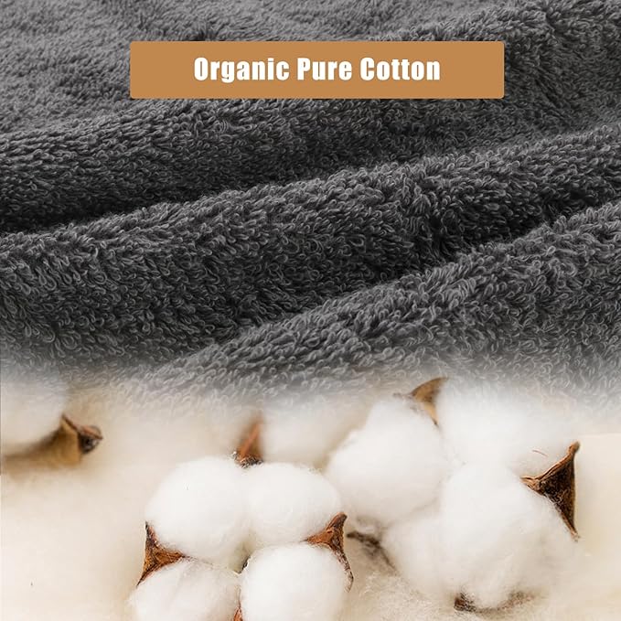 SEMAXE Bath Towel Set, 18 Piece Towel Set for Bathroom, Large Value Pack, Quick Dry Cotton Towels with Hanging Loops, Easy Care, Grey