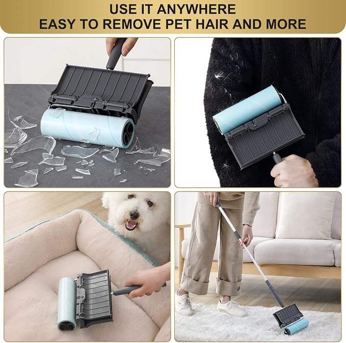 Fedicelly Lint Rollers Pet Hair Extra Sticky Clothes,Cat Dog Hair Remover Laundry Furniture Carpet,Total 800 Sheets Lint Remover Brush for Couch