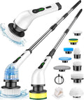 Electric Spin Scrubber, PX7 Waterproof for Floor Tub Tile Car, O-White.