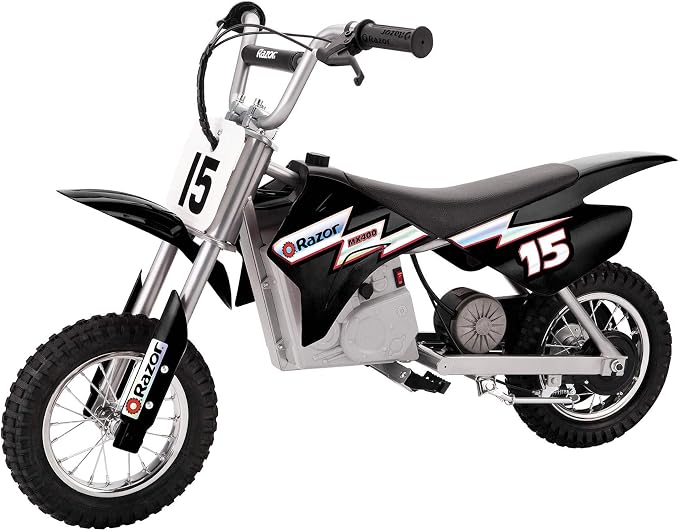 Razor Dirt Rocket Ride On 24V Electric Toy Motocross Motorcycle Dirt Bike, Speeds up to 14 MPH, 1 Black MX400 &1 Red MX350