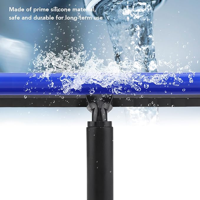 GOWENIC Static Dust Removal Roller, Sticky Blue Silicone Soft Cleaner Roller with Black Handle for Lint Pet Hair Lint Reusable Carpet Fabric (16 Inch)