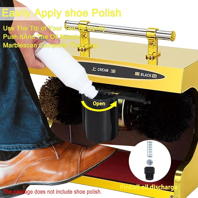 Sangeuhhlk Electric Shoe Buffer, Shoe Polisher Automatic Stainless Steel Dust Removal Polishing Clean Kit for Home Hotel Bank