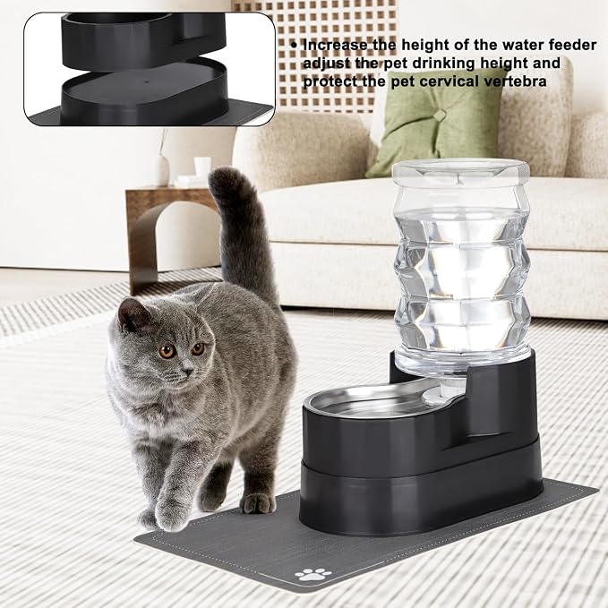 RIZZARI 7L Elevated Dog Water Dispenser :Comfortable Feeding Height | For Senior Dogs/Gravity Auto Refill/Spill-Resistant Base/Stable Anti-Tip Design/Indoor Homes & Multi-Pet Families