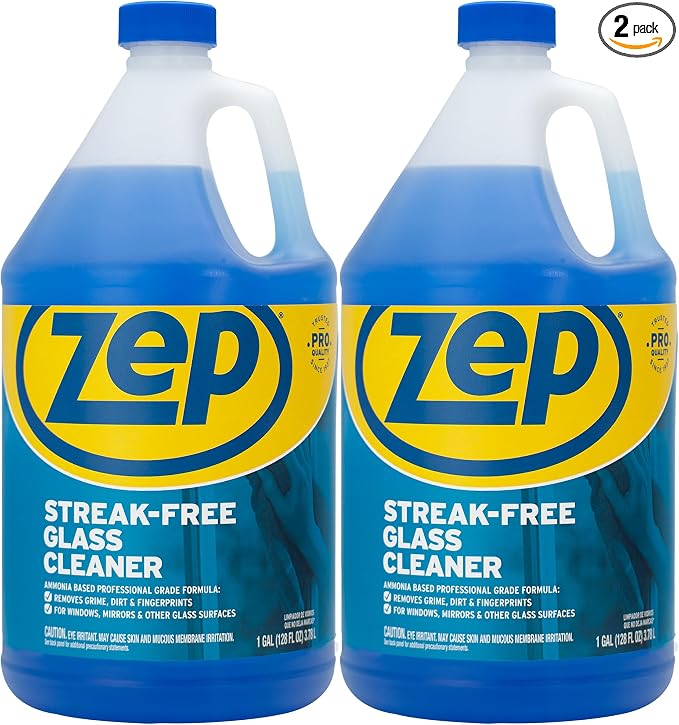 Zep Streak-Free Glass Cleaner - 1 Gallon - (Case of 2) ZU1120128 - Pro Formula Clean