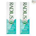RADIUS USDA Organic Toothpaste 3oz Non Toxic Chemical-Free Gluten-Free Designed to Improve Gum Health & Prevent Cavity - Mint Aloe Neem - Pack of 2