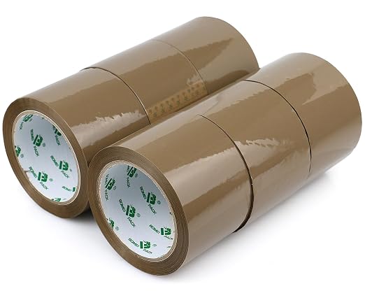 BOMEI PACK Wide Brown Packing Tape 3 inch, 48 Refills Rolls Bulk Shipping Tape for Heavy Duty Packaging, Moving, Shipping and Storage, 2.4 Mil x 60 Yards
