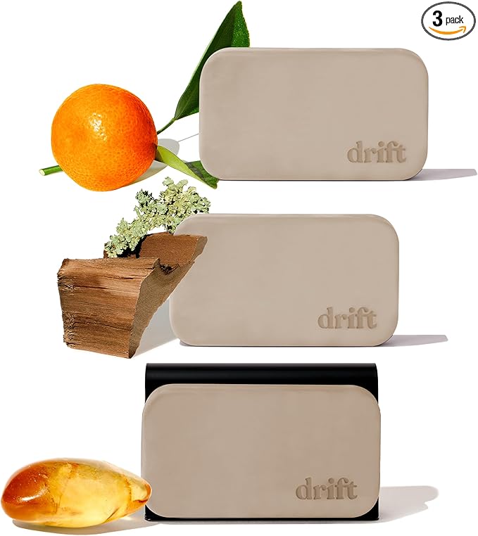 Drift Car Air Freshener - Stone Air Freshener - Car Odor Eliminator - Long Lasting Scent - Auto Accessories - Metal Clip - Clean Ingredients- Variety 3 Pack Starter Kit - CLIP INCLUDED