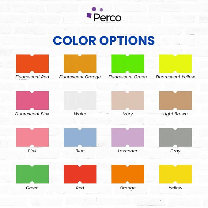 Custom Price and Date Labels - 8,000 Price Marking Labels for Perco Lite, X, Plus and Perco Pro 1 Line Guns - Choose Color, Font and Imprint - 8 Rolls, 1 Sleeve - Made in USA