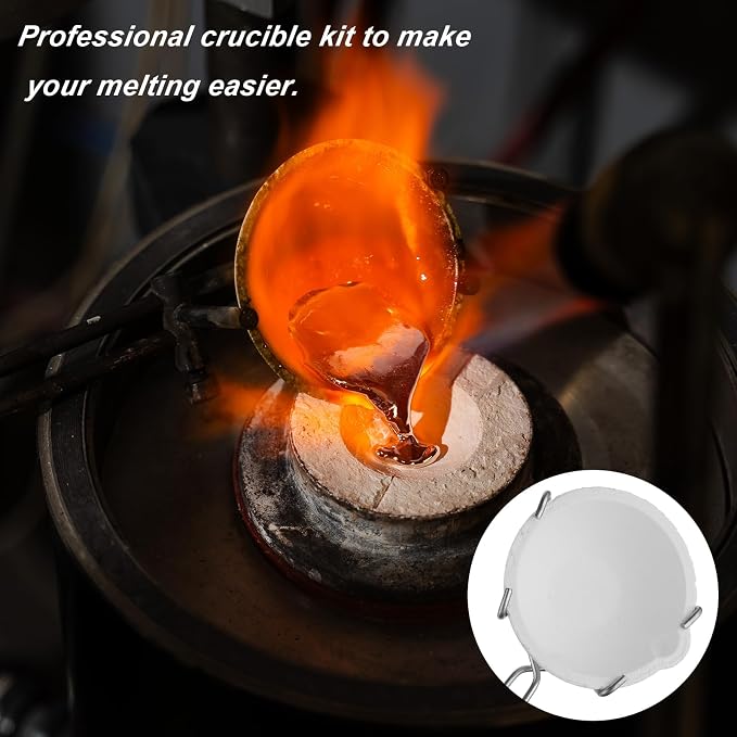 13Pcs Graphite Torch Melting Casting Kit, 5-in-1 Ingot Mold Crucibles Tongs | Quartz Dish Cups Stir Rods Set for Gold Silver DIY Jewelry Metalsmithing