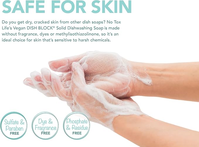 No Tox Life DISH BLOCK - Free of Dyes and Fragrance - Zero Waste Dish Soap