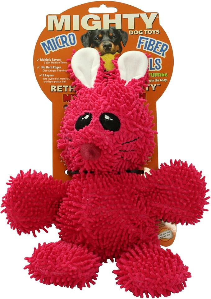 MIGHTY® 2 Pack Microfiber Medium Rabbit Dog Toys | Ultra Durable Plush Toy with Multiple Layers & Reinforced Seams , Washable and Floats , Mighty® Construction