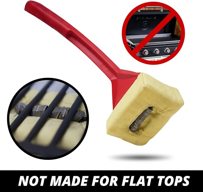 Grill Rescue BBQ Replaceable Cleaning Head, Bristle Free Grill Brush- Durable and Unique Grill Tools for Cast Iron or Stainless-Steel Grates, Barbecue Cleaner (Ultra)