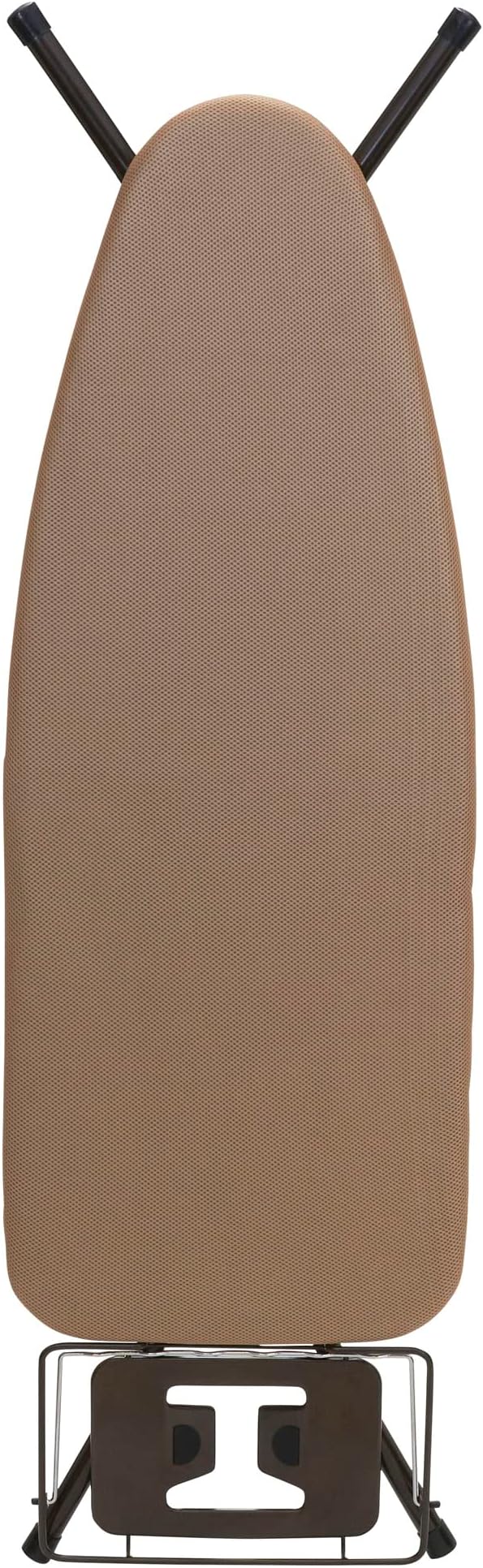 Household Essentials Mega Ironing Board, 4-Leg, Steel Top Pressing Station, Heat-Resistant Fiber Pad and Polyester Cover, Includes Sleeve Board and Iron Rest with Hanger Bar, Bronze Frame