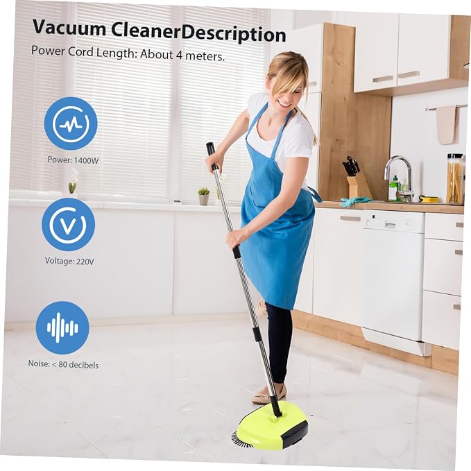 Healifty Push Sweeper Broom and Dustpan 3-in-1 Floor Cleaning Multi-Surface No Electricity Random Color