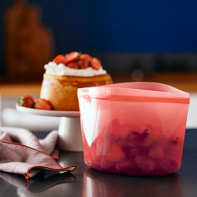 Stasher Premium Reusable Silicone Food Storage Bowl, Red, 6-Cup | Food-Safe Silicone, Freezer, Sous Vide, Microwave, Dishwasher, Oven Safe, Meal Prep, Lunch Container, BPA-Free, Eco-Friendly