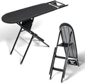 Duwee 13" ×39" Ironing Board & Ladder with Iron Rest | 2 in 1 Multifunction Ironing Boards with Heat Resistant Cover and Thicken Padding,Heavy Sturdy Legs and Foldable,Black