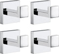 Towel Hooks for Bathrooms, Chrome Polished Towel Hook for Kitchen Bathroom, SUS304 Stainless Steel Coat Hook, Square Heavy Duty Robe Hooks for Hanging Towels, Coats, sponges, Wall Mount, 4 Pack