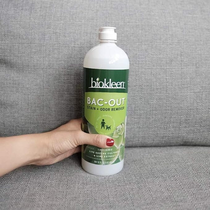 Biokleen Bac-Out Stain+Odor Remover, Destroys Stains & Odors Safely, for Pet Urine, Laundry, Diapers, Wine, Carpets, & More, Eco-Friendly, Non-Toxic, Plant-Based, 32 fl oz (Pack of 12)