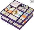 DIMJ Drawer Organizer Clothes 15 Pack - Foldable Baby Organizers and Storage & Dresser Organizer for Bedroom, Closet - Nursery Organization Dresser Dividers for underwear, Sock,Bra, Belt, Tie, Purple