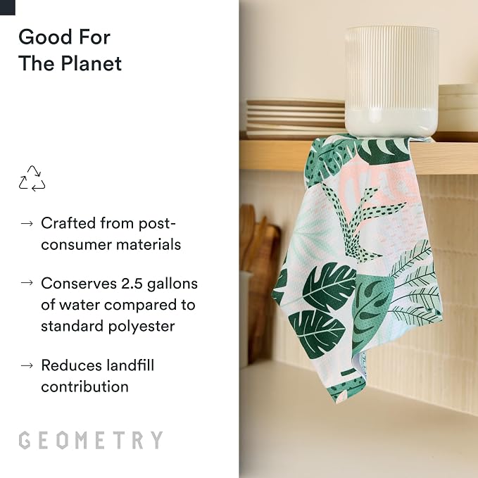 GEOMETRY Kitchen Tea Towels - Quick Dry Microfiber Dish Towels for Kitchen Diedre, 18" x 30" 1 Pack
