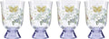 Lenox Butterfly Meadow Herbs Short Glass Tumblers, Set of 4 | Non-lead crystal, hand wash only | 5.5 inch height | floral glassware, drinking glasses | 13.5oz, gift for women